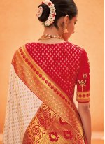 Silk Off White Weaving Designer Saree
