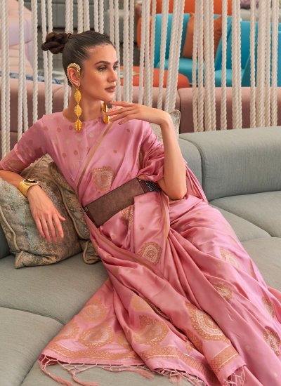 
                            Silk Pink Classic Saree