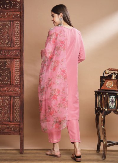 Silk Pink Embroidered Trendy Salwar Kameez