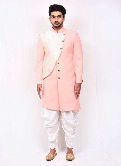 Silk Pink Fancy Indo Western Sherwani