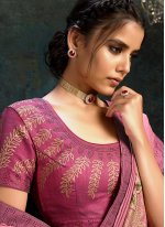 Silk Pink Print Traditional Designer Saree