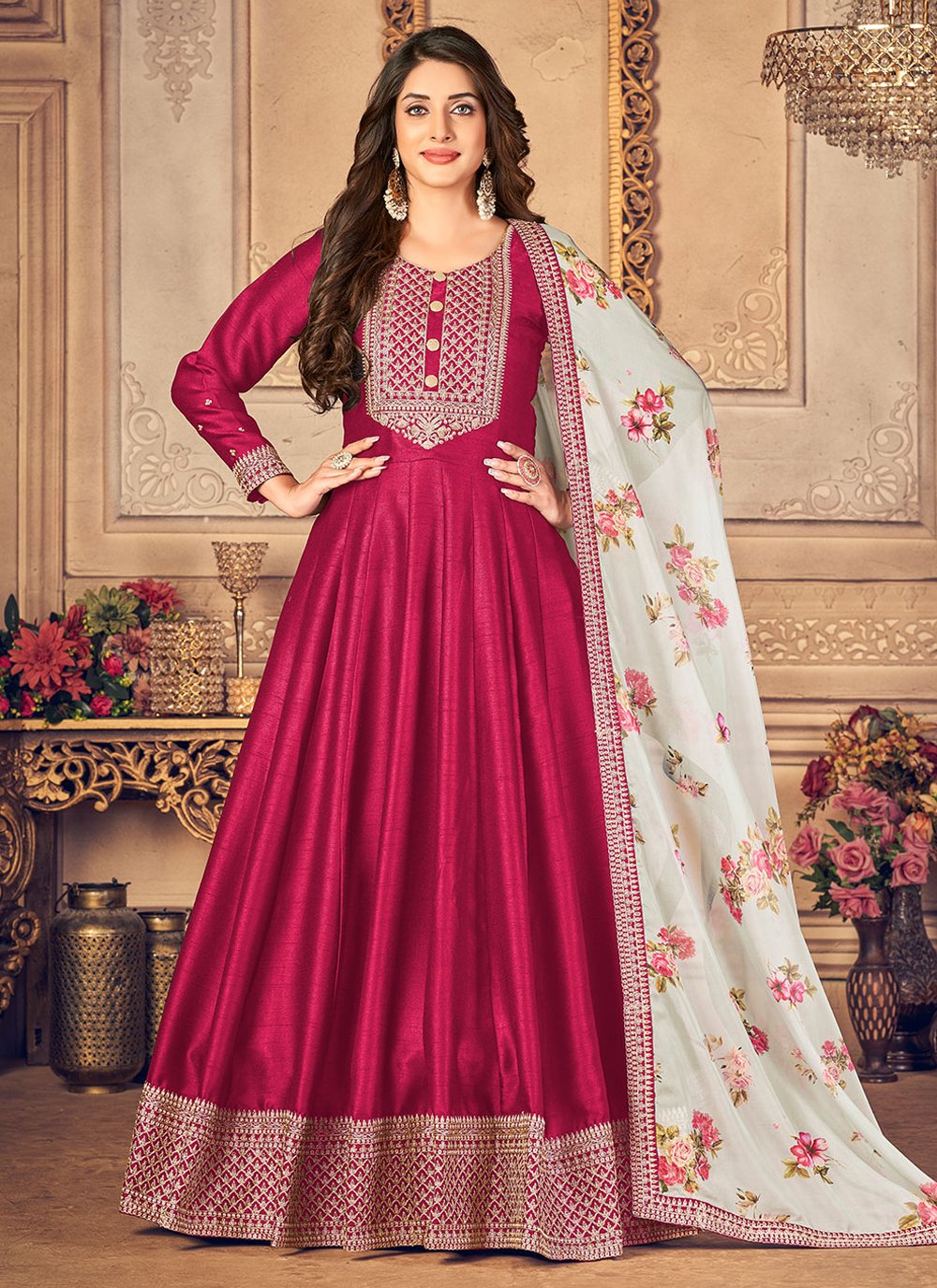 Silk Pink Salwar Kameez