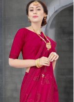 Silk Resham Traditional Designer Saree in Rani