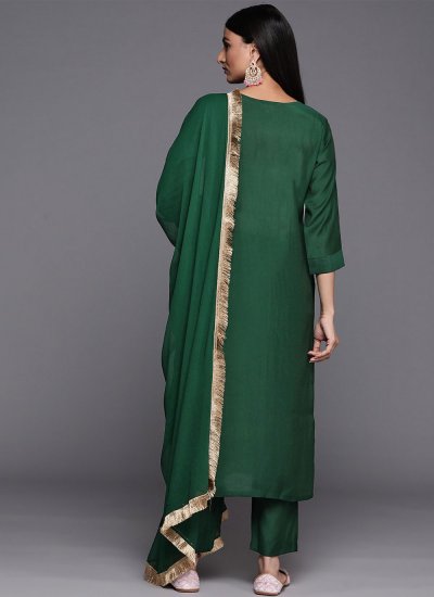 
                            Silk Salwar Suit in Green