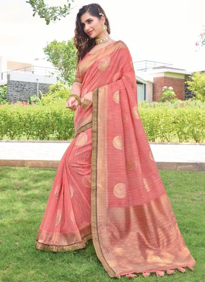 Silk Traditional Designer Saree in Pink