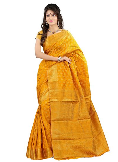 Silk Traditional Designer Saree in Yellow