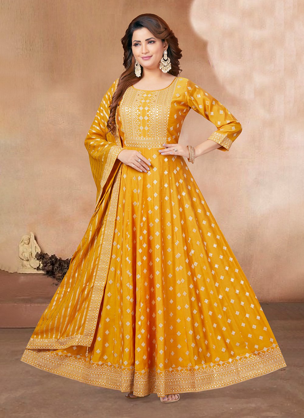Yellow Pure Jam Silk Cotton Embroidered Salwar Suit Material – Rajnandini  Fashion