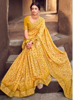 Silk Trendy Saree in Yellow