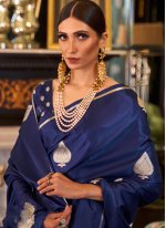 Silk Weaving Blue Designer Traditional Saree