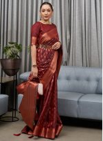 Silk Weaving Classic Saree in Maroon