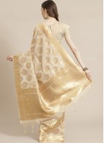 Silk Weaving Designer Saree in Cream