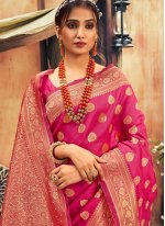 Silk Weaving Designer Saree in Pink