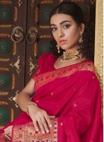 Silk Weaving Hot Pink Designer Traditional Saree