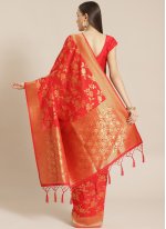 Silk Woven Designer Saree in Red