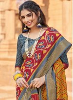 Silk Woven Multi Colour Traditional Designer Saree