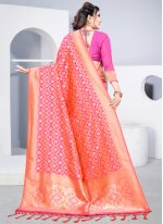 Silk Woven Traditional Designer Saree in Pink