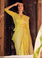Silk Yellow Contemporary Saree