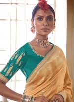 Silk Yellow Weaving Designer Saree