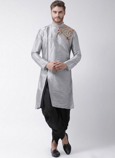 Silver Embroidered Engagement Angrakha