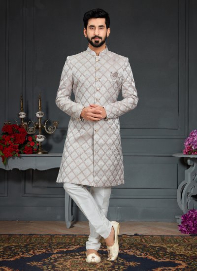 Silver Embroidered Indo Western