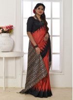 Simplistic Silk Multi Colour Print Trendy Saree