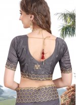 Snazzy Embroidered Silk Grey Classic Saree