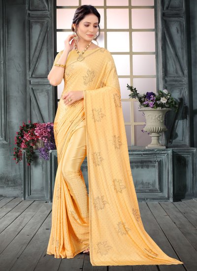 Snazzy Yellow Classic Designer Saree