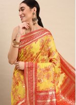 Soft Cotton Yellow Weaving Classic Saree