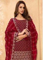 Sonorous Embroidered Rani Faux Georgette Designer Pakistani Salwar Suit