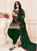 Sonorous Mirror Cotton Green Salwar Suit