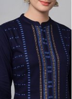 Sonorous Printed Navy Blue Party Wear Kurti