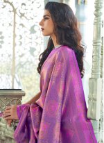 Sonorous Silk Purple Weaving Designer Traditional Saree