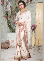 Sophisticated Art Silk White Traditional Designer Saree