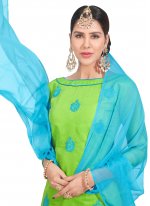 Sophisticated Green Chanderi Salwar Suit