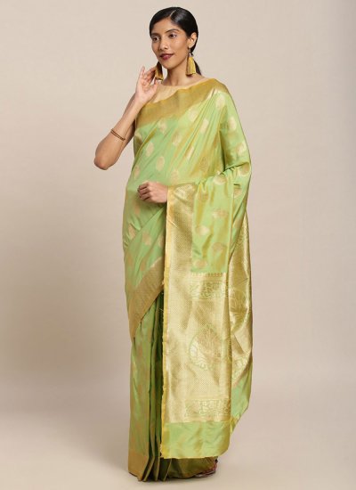 Sophisticated Green Traditional Designer Saree
