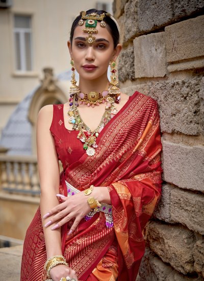 Sophisticated Red Fancy Classic Saree