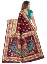 Sophisticated Weaving Maroon Classic Saree