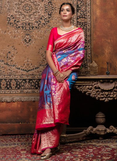 Sorcerous Banarasi Silk Weaving Multi Colour Classic Saree