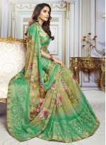 Sorcerous Georgette Printed Multi Colour Traditional Saree