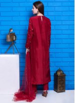 Specialised Maroon Silk Designer Suit