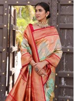Specialised Multi Colour Silk Traditional Designer Saree