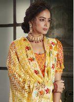 Specialised Organza Yellow Fancy Classic Saree