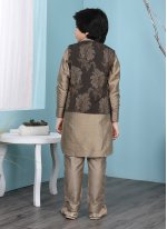 Spectacular Brown Mehndi Kurta Payjama With Jacket