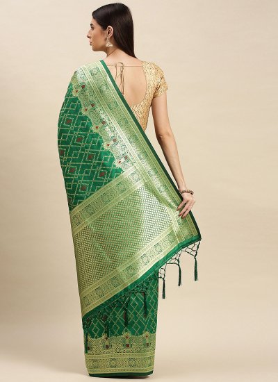 Spectacular Green Designer Traditional Saree
