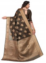 Spectacular Weaving Brown Cotton Designer Traditional Saree