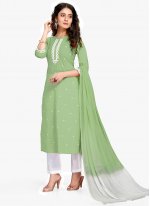 Splendid Sea Green Embroidered Trendy Salwar Suit