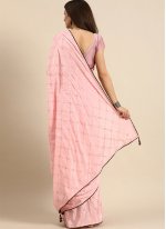 Staggering Fancy Pink Classic Saree
