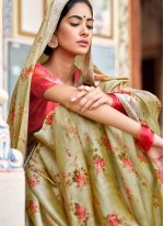 Staggering Multi Colour Satin Traditional Saree