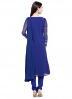 Staring Faux Georgette Blue Readymade Anarkali Salwar Suit