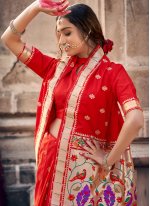 Sterling Banarasi Silk Weaving Red Classic Saree